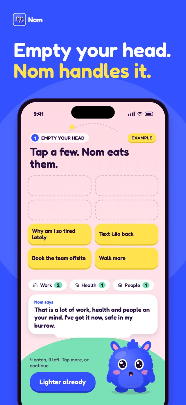 Screenshot from the Nom App Store listing